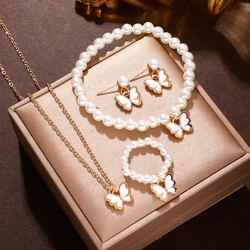 Elegant Fashionable Butterfly Jewelry Set (5 pcs)